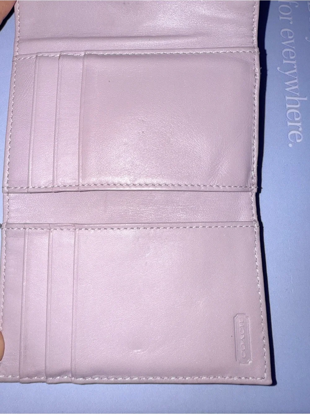 Coach Beige Leather Buckle Compact Wallet